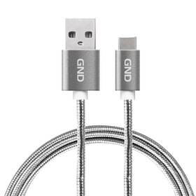 Kabel GND USB / USB-C, 1m, opletený titanium
