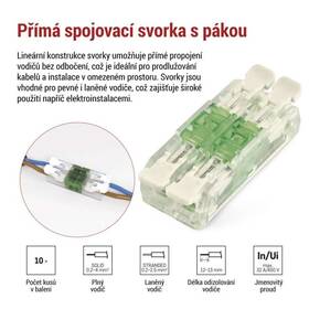 Svorkovnice EMOS PŘÍMÁ SPOJOVACÍ SVORKA S PÁKOU 4×0.2–4 10KS průhledná

 obrázek produktu 1 z 9