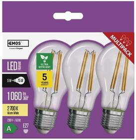 Žárovka LED EMOS Filament klasik, 5W, 1060lm, E27, teplá bílá (3 ks) 

 obrázek produktu 11 z 13