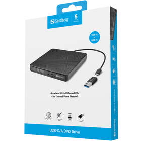 Externí DVD vypalovačka Sandberg USB-C/A Drive černá

 obrázek produktu 4 z 4