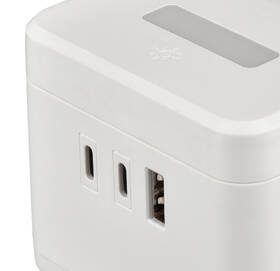 Kabel prodlužovací Viking YC23HW, 2x zásuvka, 1x USB-A, 2x USB-C, světlo, vypínač, stojánek, 1,4m bílý

 obrázek produktu 2 z 4
