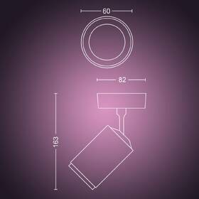 Bodové svítidlo Philips Fugato White and Color Ambiance Spot černá barva
