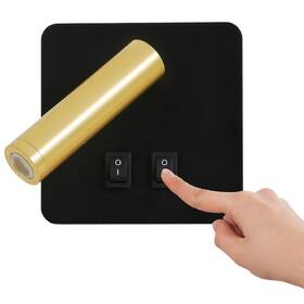 Nástěnné svítidlo IMMAX GOAL LED, 2 vypínače, 7W černé/zlaté

 obrázek produktu 3 z 8