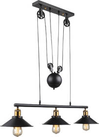 Závěsné svítidlo GLOBO Lenius, 3xE27, 60W černé/zlaté

 obrázek produktu 1 z 3