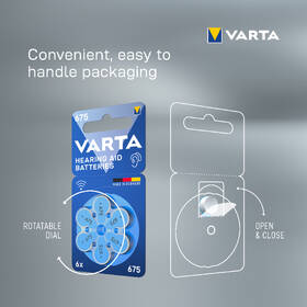 Baterie do naslouchadel Varta Hearing Aid Battery 675, blistr 6ks 

 obrázek produktu 2 z 5