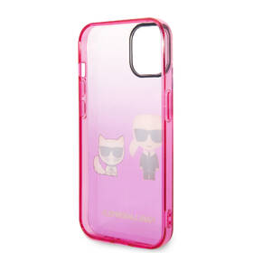 Kryt na mobil Karl Lagerfeld Gradient Karl and Choupette na Apple iPhone 14 růžový

 obrázek produktu 3 z 4
