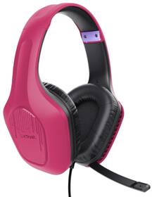 Herní set Trust GXT 790 3v1, headset + myš + podložka pod myš růžová barva
