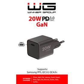 Nabíječka do sítě WG GaN, 1xUSB-C, PD 20W černá

 obrázek produktu 1 z 2