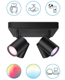 Bodové svítidlo WiZ IMAGEO Spots 4x5W SQ, RGB černé

 obrázek produktu 1 z 8
