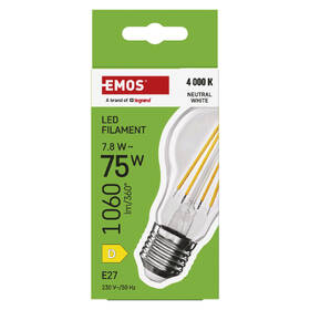 Žárovka LED EMOS Filament A60, 7,8 W, E27, neutrální bílá 

 obrázek produktu 4 z 7
