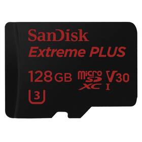 Paměťová karta SanDisk 128GB UHS-I U3 V30 (95R/90W) + adapter černá barva
