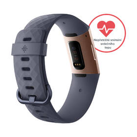 Fitness náramek Fitbit Charge 3 - Rose Gold, Blue Grey 

 obrázek produktu 6 z 9
