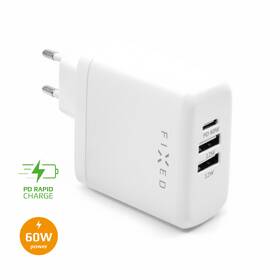 Nabíječka do sítě FIXED 2x USB, USB-C PD, 60W bílá

 obrázek produktu 1 z 2