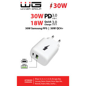 Nabíječka do sítě WG USB, USB-C PD, 30W bílá

 obrázek produktu 1 z 1