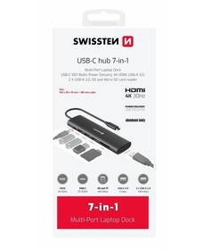 USB Hub Swissten 7-in-1 USB-C PD 100W černý

 obrázek produktu 5 z 5
