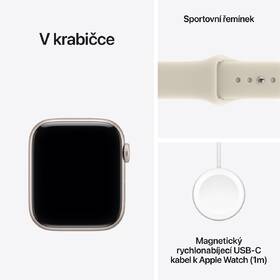 Chytré hodinky Apple GPS 40 mm hvězdně bílý hliník, pískový sportovní řemínek - M/L 

 obrázek produktu 6 z 6