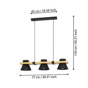 Závěsné svítidlo Eglo MACCLES černé/hnědé

 obrázek produktu 3 z 3