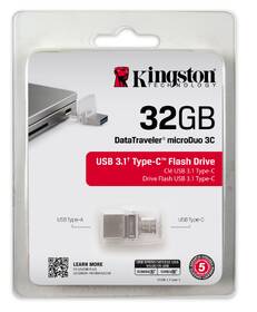 USB Flash Kingston 32GB OTG USB-C/USB 3.1 stříbrný

 obrázek produktu 5 z 8