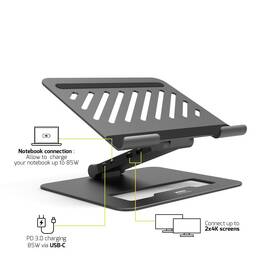 Dokovací stanice PORT CONNECT 2v1 USB-C Notebook Stand, 2x4K černá

 obrázek produktu 9 z 10