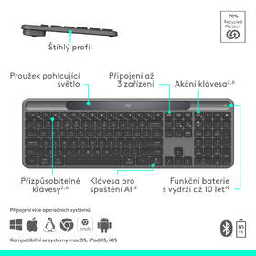 Klávesnice Logitech Signature Slim Solar+, US šedá

 obrázek produktu 12 z 18