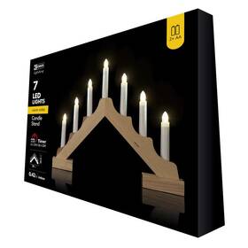 LED dekorace EMOS svícen 7 LED, přírodní, 2×AA, teplá bílá, časovač 

 obrázek produktu 4 z 8
