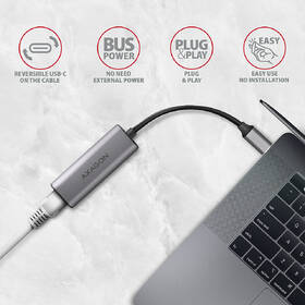 Síťová karta Axagon USB-C 3.2 Gen 1 - 2.5 Gigabit Ethernet šedá

 obrázek produktu 2 z 4