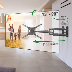 Držák TV Barkan BM466XP, polohovatelný, pro úhlopříčky 13" až 90", nosnost 60 kg černý

 obrázek produktu 1 z 4