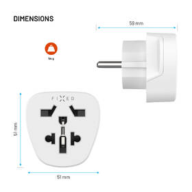 Cestovní adaptér FIXED pro UK, US, AUS do EU zásuvek bílý

 obrázek produktu 5 z 5