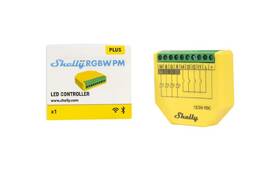 Modul Shelly Plus RGBW, stmívač pro LED pásky, WiFi žlutá barva
