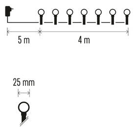 Vánoční osvětlení EMOS 40 LED cherry řetěz - kuličky 2,5 cm, 4 m, venkovní i vnitřní, teplá bílá, časovač 

 obrázek produktu 8 z 9