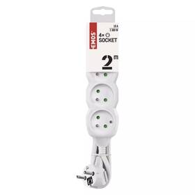 Kabel prodlužovací EMOS 4x zásuvka, 2m bílá

 obrázek produktu 1 z 4
