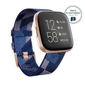 Chytré hodinky Fitbit Versa 2 Special Edition (NFC) - Navy & Pink Woven 

 obrázek produktu 2 z 7