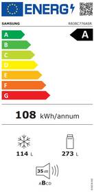 Chladnička s mrazničkou Samsung RB38C776ASR/EF stříbrná barva
