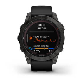 Chytré hodinky Garmin fenix 7 Sapphire Solar - Titan Carbon Gray/Black Silicone Band 

 obrázek produktu 1 z 10