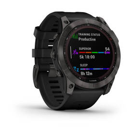 Chytré hodinky Garmin fenix 7X Sapphire Solar - Titan Carbon Gray/Black Silicone Band 

 obrázek produktu 7 z 10