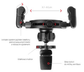 Držák na mobil FIXED Roll 2 Vent s uchycením do mřížky ventilace černý

 obrázek produktu 8 z 13