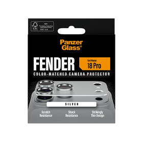 Tvrzené sklo PanzerGlass FENDER na Apple iPhone 18 Pro, ochranný hliníkový prvek fotoaparátu stříbrné

 obrázek produktu 4 z 6