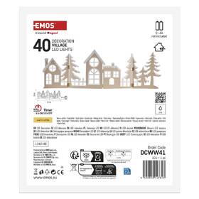 LED dekorace EMOS dřevěná vesnička, 60 cm, 40LED, teplá bílá, časovač 

 obrázek produktu 3 z 7