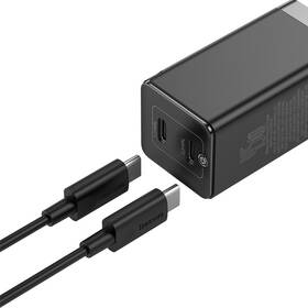 Nabíječka do sítě Baseus GaN2 Quick Charge 45W, 2x USB-C, QC 3.0 + 60W USB-C kabel 1m černá

 obrázek produktu 4 z 4