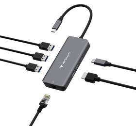 USB Hub Verbatim USB-C Essentials Multiport Hub 6 port - 3x USB 3.2 GEN 1 / HDMI /  USB-C PD / RJ-45 šedý

 obrázek produktu 2 z 5