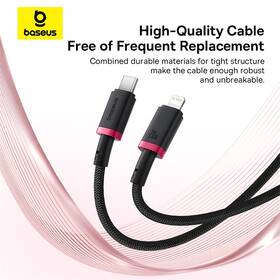 Kabel Baseus Dura USB-C/Lightning, 20W, 1m černý/červený

 obrázek produktu 10 z 16
