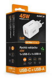 Nabíječka do sítě Aligator Power Delivery 45W, 1×USB-A + 1×USB-C bílá

 obrázek produktu 4 z 4