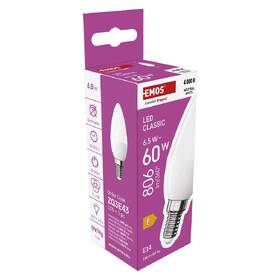 Žárovka LED EMOS Classic Candle, 6,5 W, 806lm, E14, neutrální bílá 

 obrázek produktu 6 z 13