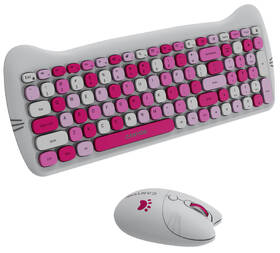 Klávesnice s myší Canyon Kitty edice HSET-W6  bezdrátový set + podložka,  CZ layout růžová

 obrázek produktu 3 z 5