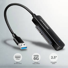 Adaptér Axagon SLIM USB 5Gbps - SATA 6G 2.5" SSD/HDD černý

 obrázek produktu 1 z 4