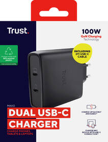 Nabíječka do sítě Trust MAXO 100W 2-Port GaN, USB-C černý

 obrázek produktu 7 z 14