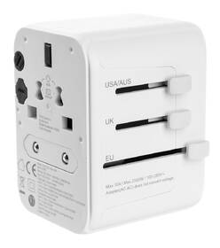 Cestovní adaptér FIXED Voyager pro EU, UK a USA/AUS, s 1xUSB-C a 2xUSB výstupem, GaN, PD 30W bílý

 obrázek produktu 2 z 11