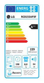 Sušička prádla LG RC8155AP3F bílá barva
 obrázek produktu 1 z 2