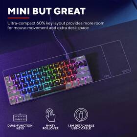 Klávesnice Trust GXT 867 Acira 60 Mini, US layout černá

 obrázek produktu 5 z 13
