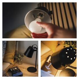 Stolní LED lampička EMOS Nina, max. 25 W, žárovka E27, IP20 černá

 obrázek produktu 8 z 8